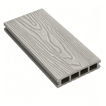 3D Embossed Wood Grain Texture on WPC Decking Board - Realistic Wood Look