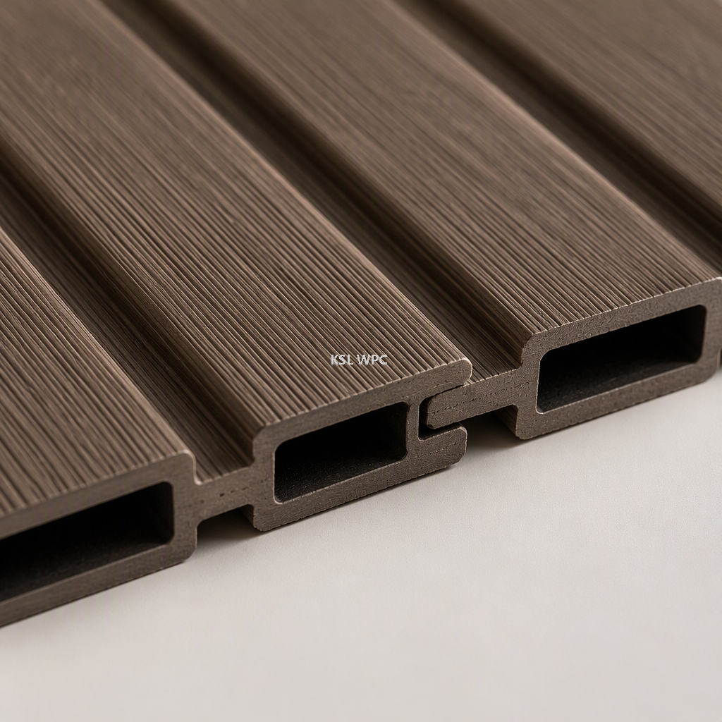 Modern Horizontal Fluted WPC Fence Panel 1800x1800mm Waterproof Wood Plastic Composite Garden Privacy Fencing with Aluminum Posts