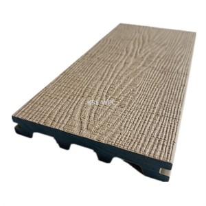 M-shaped solid co-extruded WPC decking ASA capped outdoor patio floor interlocking