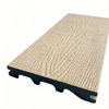 M-shaped solid co-extruded WPC decking ASA capped outdoor patio floor interlocking