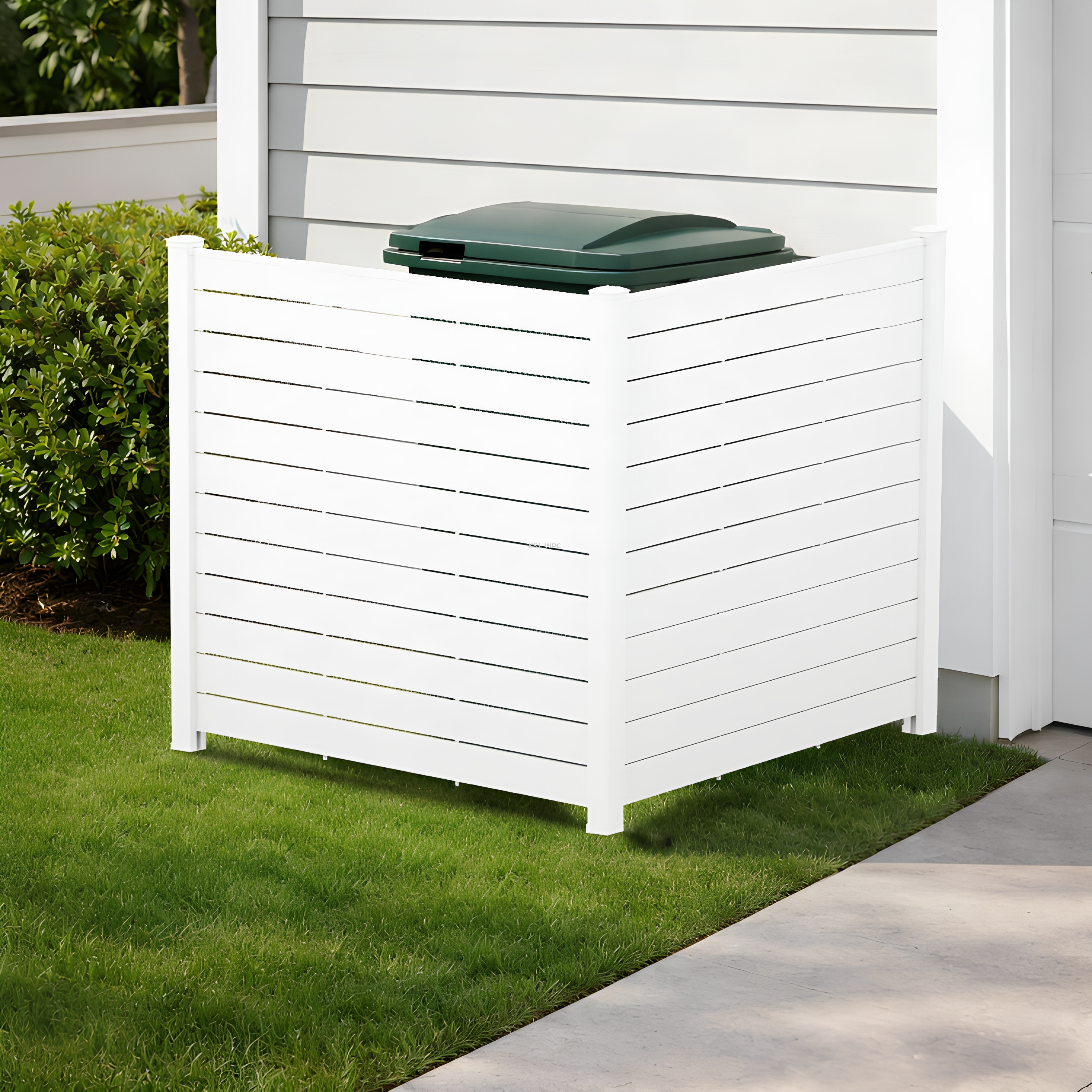 Wood grain WPC privacy garden fence for residential courtyard