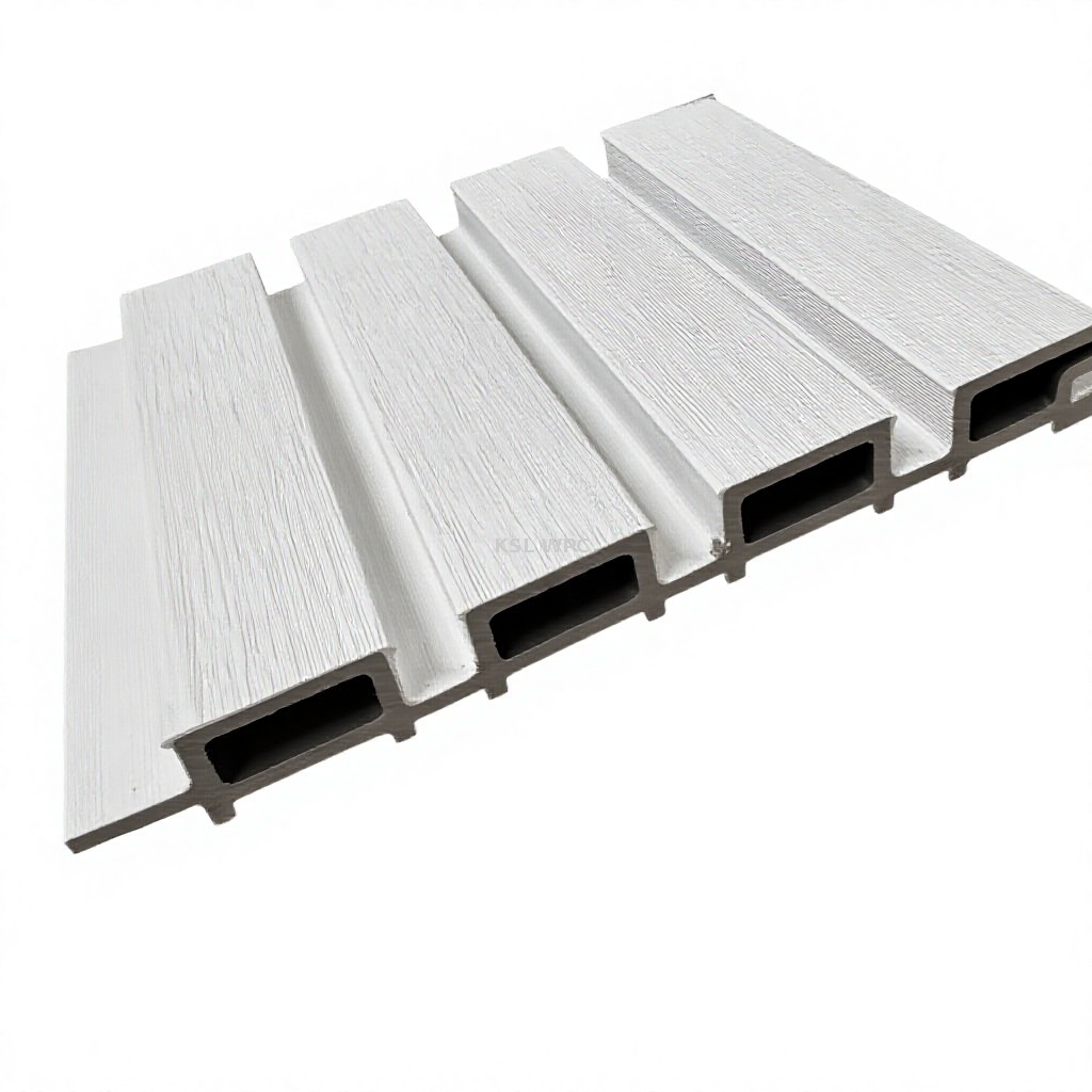 Cream white slat wall panel bedroom headboard decoration