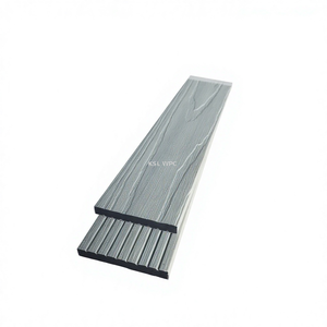 co-extruded dark grey WPC deck edge trim L shape patio skirting