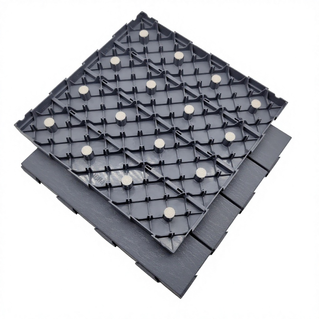Click Lock WPC Decking Tiles Low Maintenance Outdoor Deck