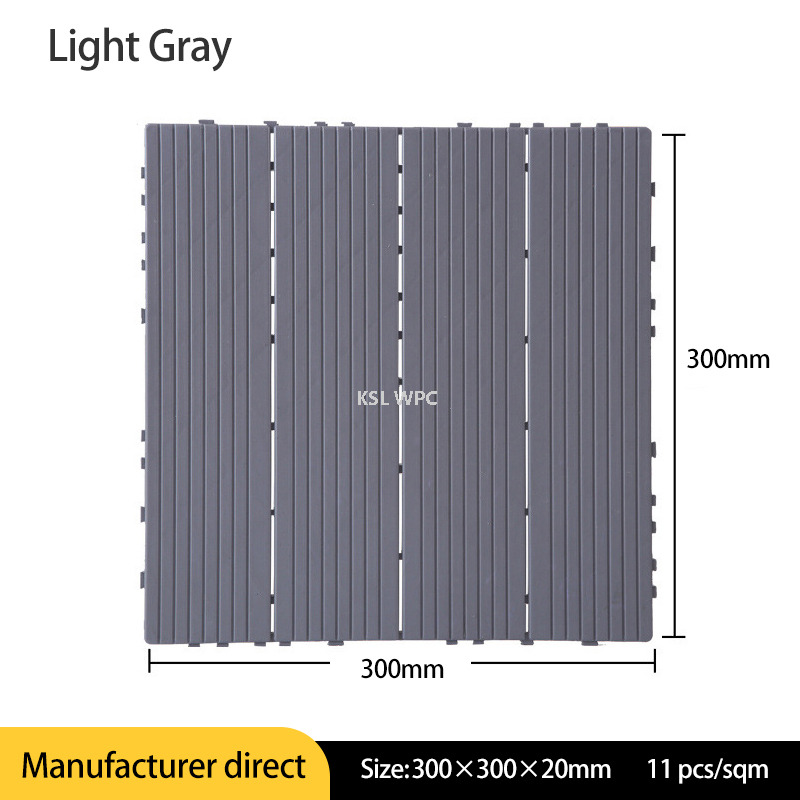 Factory Direct Interlocking WPC Deck Tile 300x300x20mm For Patio Balcony Garden