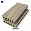 Dark basalt grey wood grain 6-round hollow WPC decking board, outdoor composite deck flooring for garden terrace