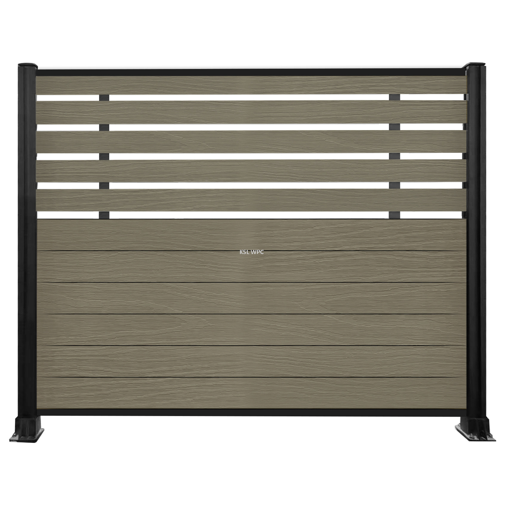 wood grain co-extruded wpc fence panel closeup, composite fencing material detail