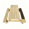 WPC outdoor picnic bench set with table and two benches, waterproof and UV-resistant composite material