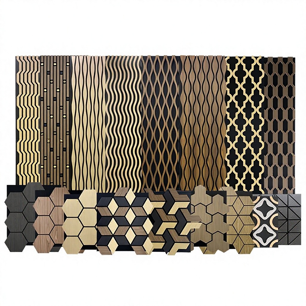 Decorative sound absorption panel polyester fiber wooden acoustic board
