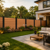 Modern Horizontal Fluted WPC Fence Panel 1800x1800mm Waterproof Wood Plastic Composite Garden Privacy Fencing with Aluminum Posts