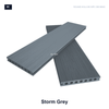 Storm grey round hollow WPC decking boards with wood grain finish