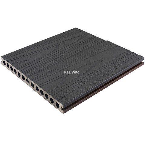 China factory co-extruded WPC decking, waterproof anti-slip UV resistant. 20+ colors, custom size OEM. Bulk wholesale price, free sample available. Get quote now.