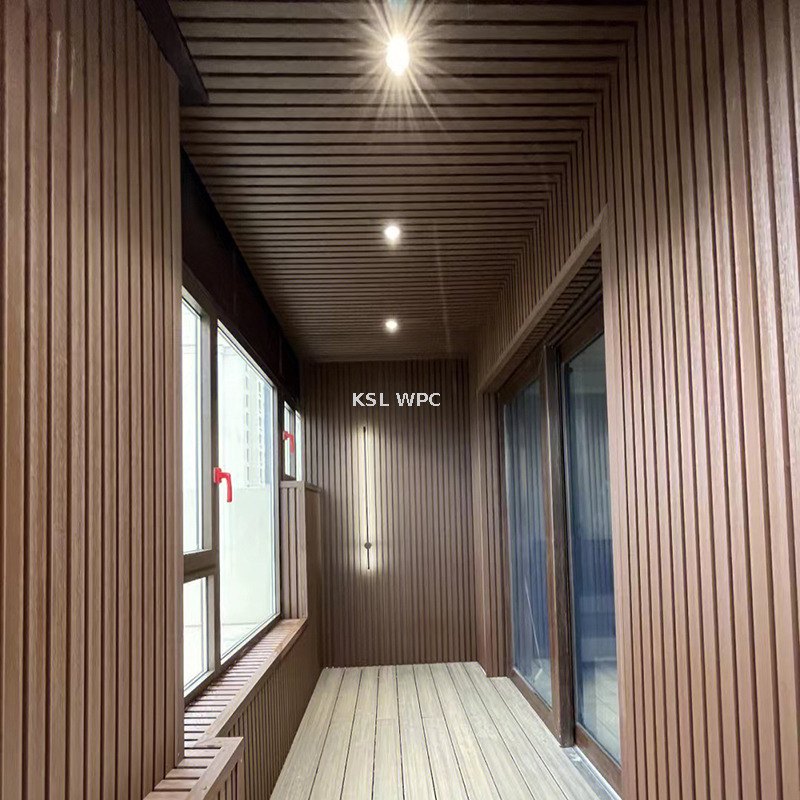 Vertical Slat Wood Plastic Composite Outdoor Wall Siding, Low Maintenance Garden Feature Wall Panels