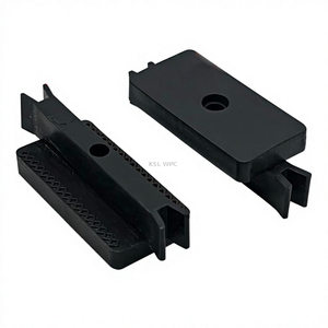 Black nylon plastic wpc deck clips 8mm gap hidden fastener for hollow co-extruded WPC patio flooring