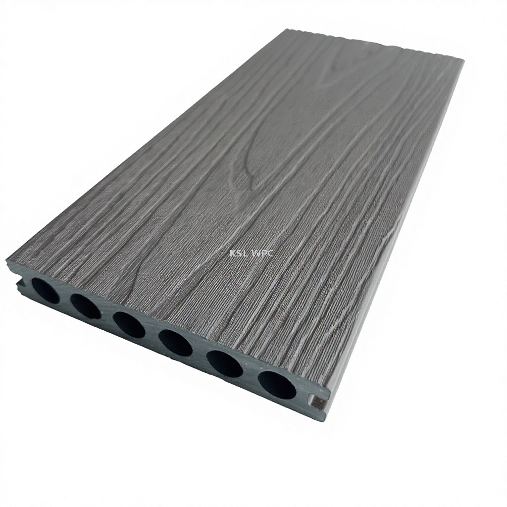 co-extruded WPC decking with ASA layer for outdoor patio, fade-resistant capped composite deck boards