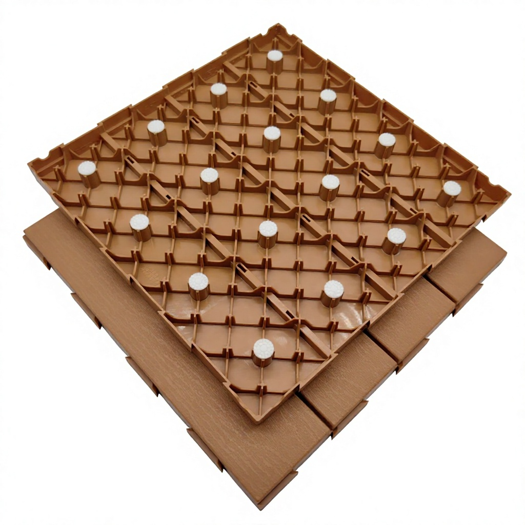 Click Lock WPC Decking Tiles Low Maintenance Outdoor Deck