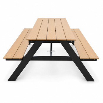 1800 Mm Waterproof WPC Picnic Table with Benches UV Resistant Outdoor Garden Terrace Table And Bench Set Furniture