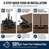 46x46mm Quick Install WPC Decking Clips Hidden Fasteners Heavy Duty Plastic Deck Clamps for Composite Decking Joist Fixing
