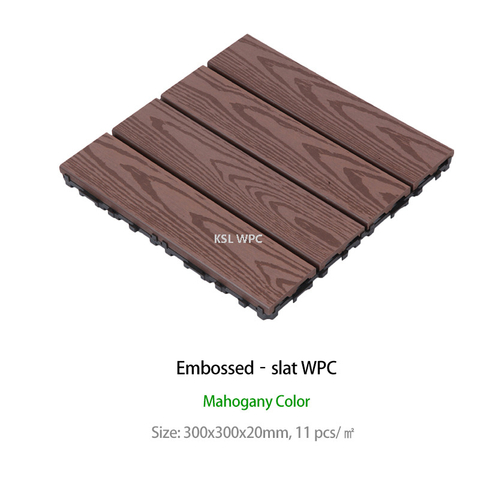 3D‑Embossed‑slat WPC Mahogany Color