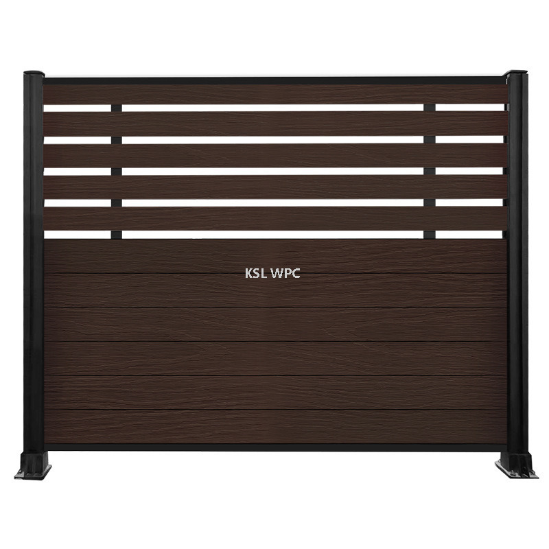 Modern wpc slat fence, eco-friendly composite landscape fencing