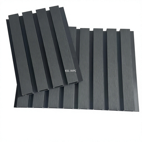 WPC great wall panel co-extrusion outdoor wall cladding in walnut color with wood grain texture
