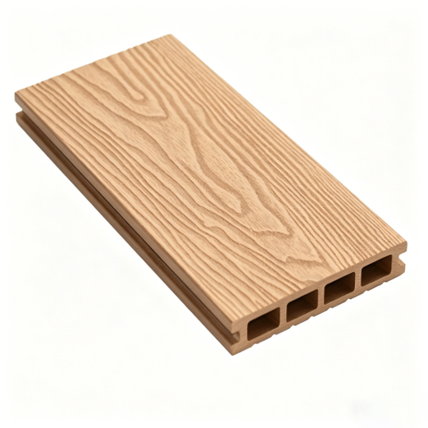 3D Embossed Wood Grain Texture on WPC Decking Board - Realistic Wood Look