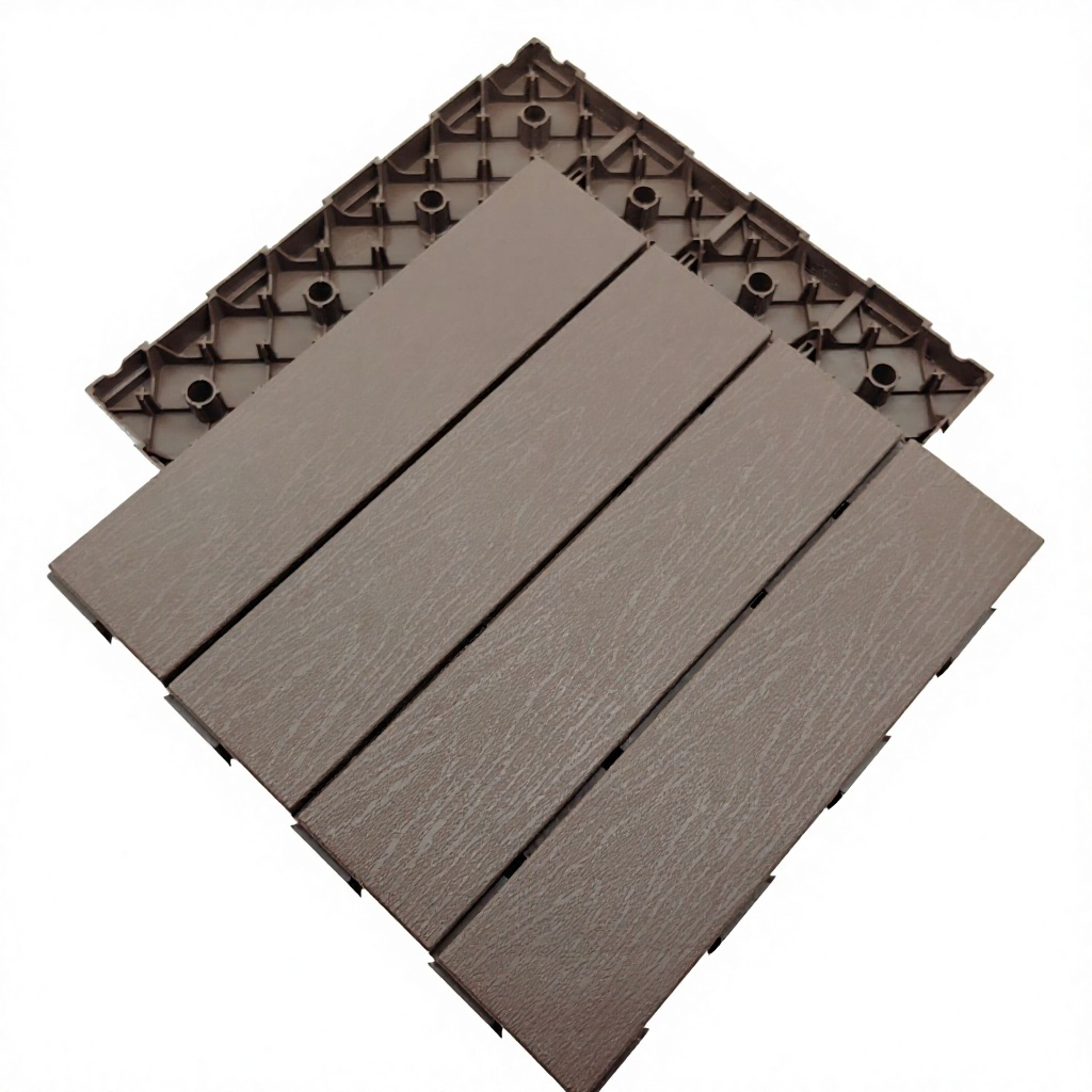 Click Lock WPC Decking Tiles Low Maintenance Outdoor Deck