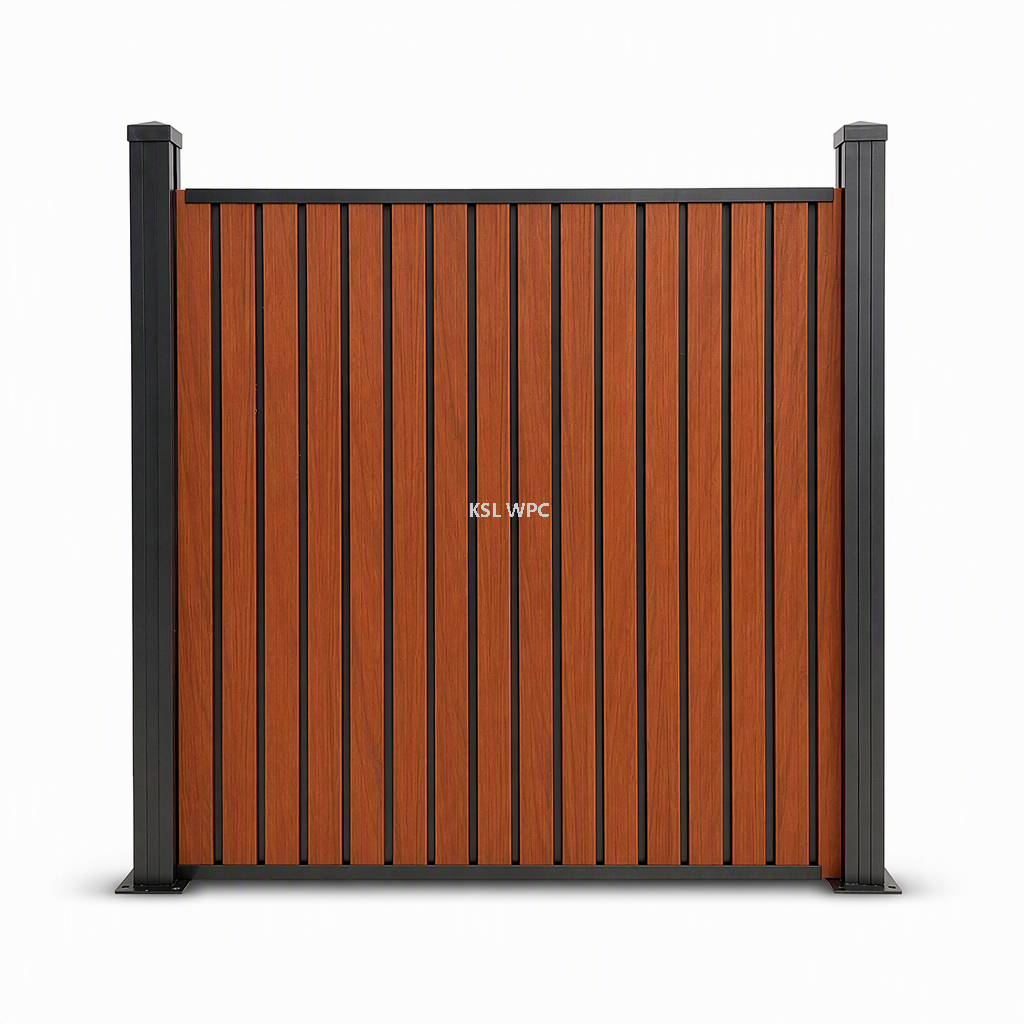Outdoor Luxury Villa Backyard Installation with Vertical WPC Privacy Fencing