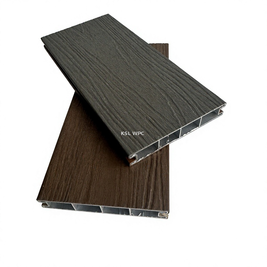 Waterproof aluminum core WPC deck no water absorption stain resistant surface