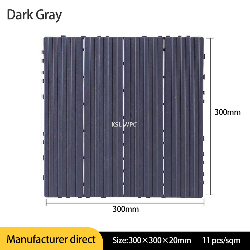 Factory Direct Interlocking WPC Deck Tile 300x300x20mm For Patio Balcony Garden