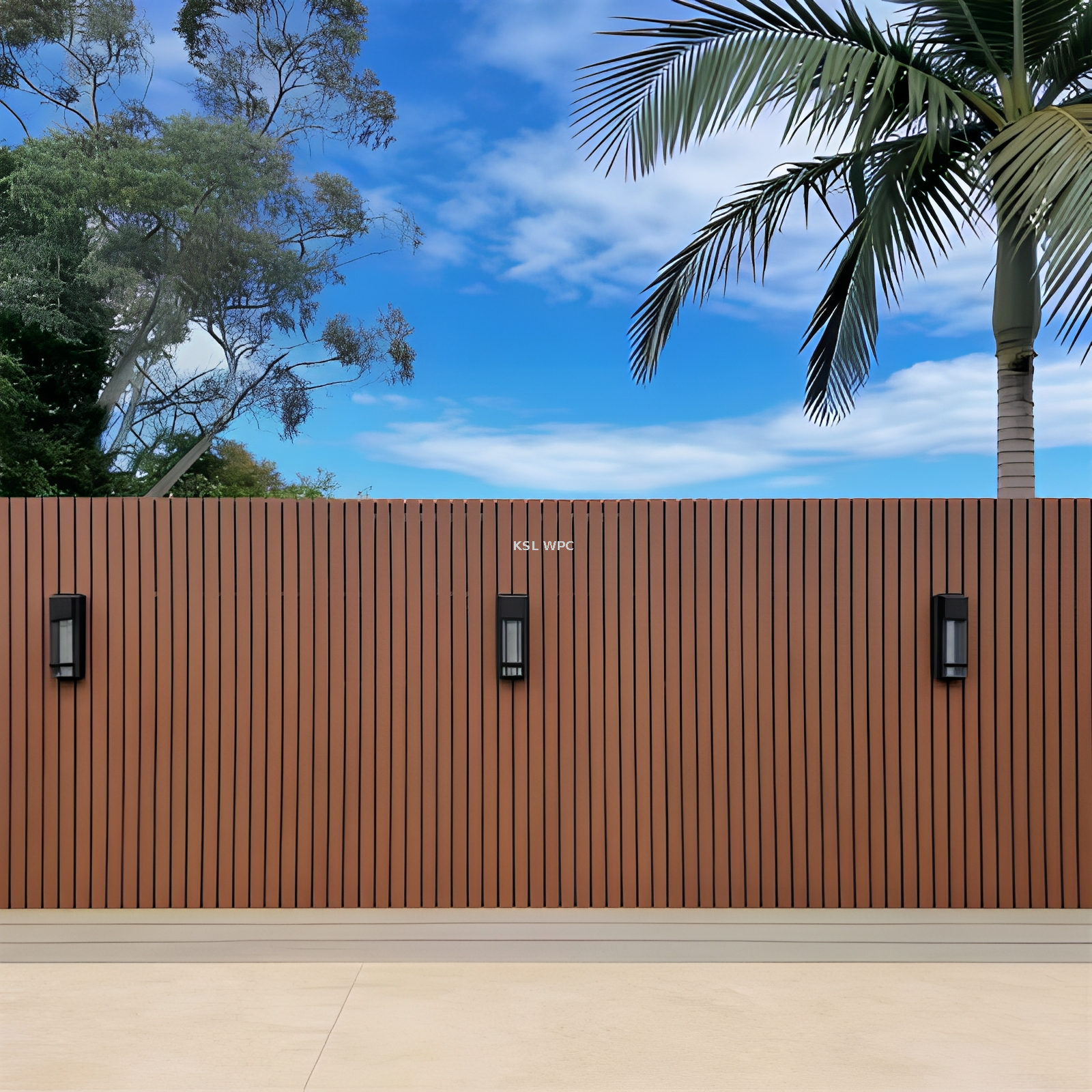 ASA co-extruded white outdoor fluted wall panel villa exterior decoration