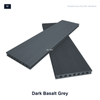 Dark basalt grey round hollow WPC decking boards with wood grain finish
