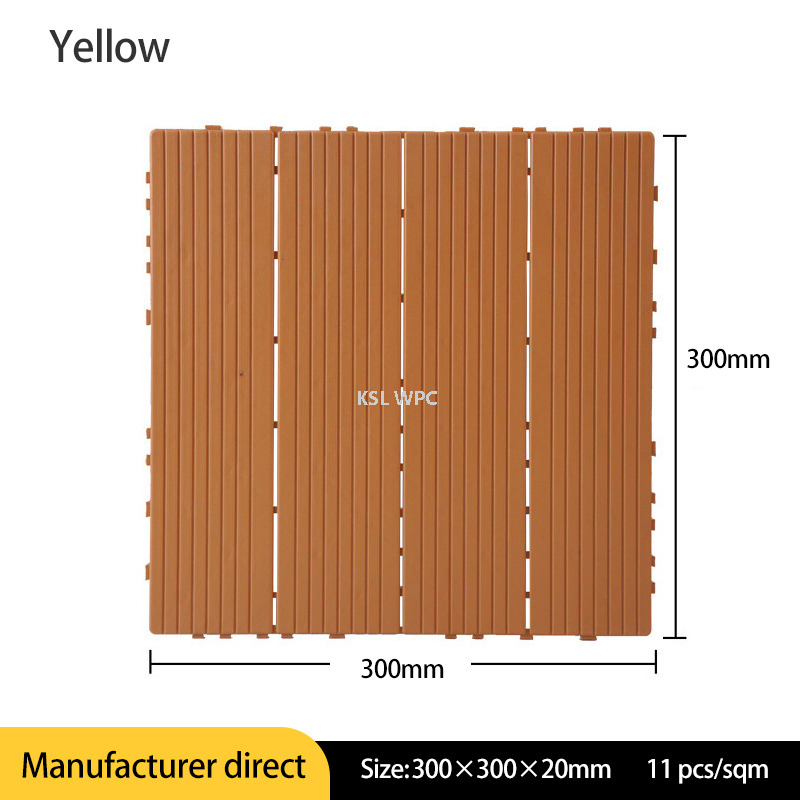Factory Direct Interlocking WPC Deck Tile 300x300x20mm For Patio Balcony Garden