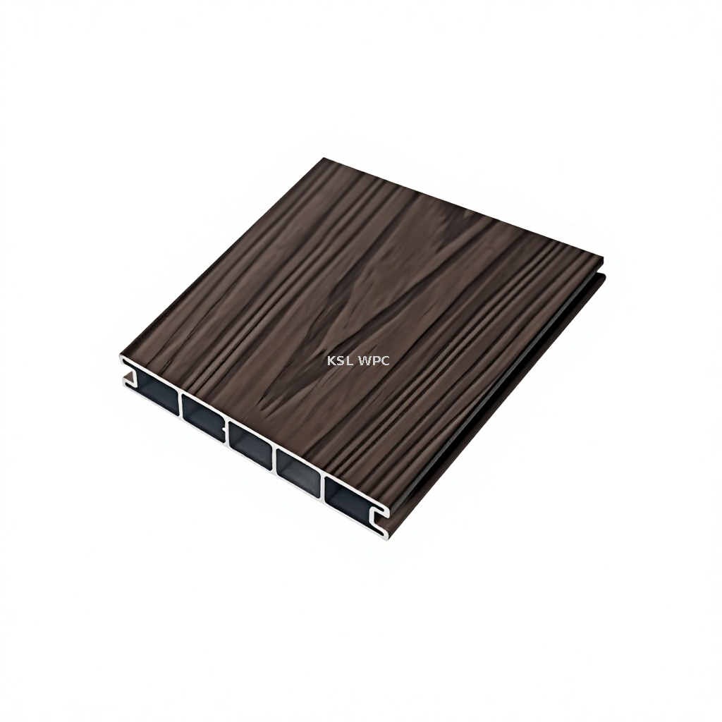 Click lock aluminum WPC decking embossed wood grain flooring