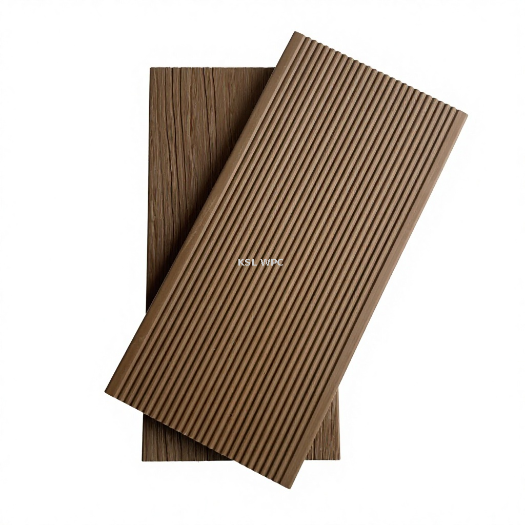 Brown co-extruded WPC flooring for villa garden outdoor landscape