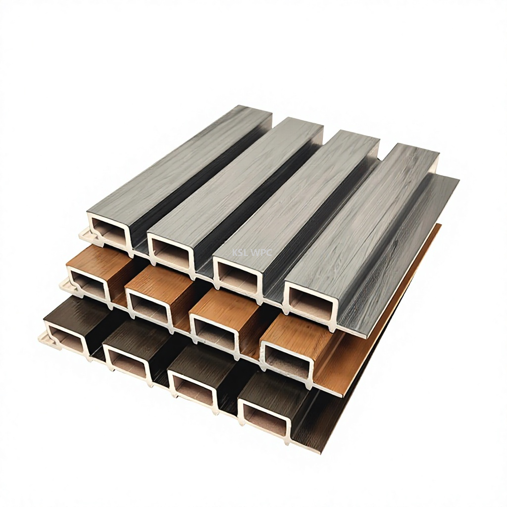 Finished ASA co‑extruded WPC great wall panel, outdoor decorative wall siding for villa and garden renovation