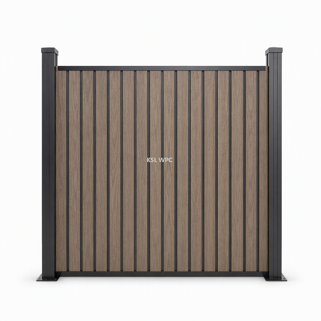 6 Color Options for WPC Vertical Slat Fence - Teak, Charcoal, Walnut, Grey