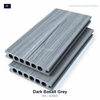 Light silver grey wood grain 6-round hollow WPC decking board, outdoor composite deck flooring for garden terrace