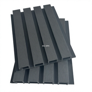 WPC great wall panel co-extrusion outdoor wall cladding in walnut color with wood grain texture