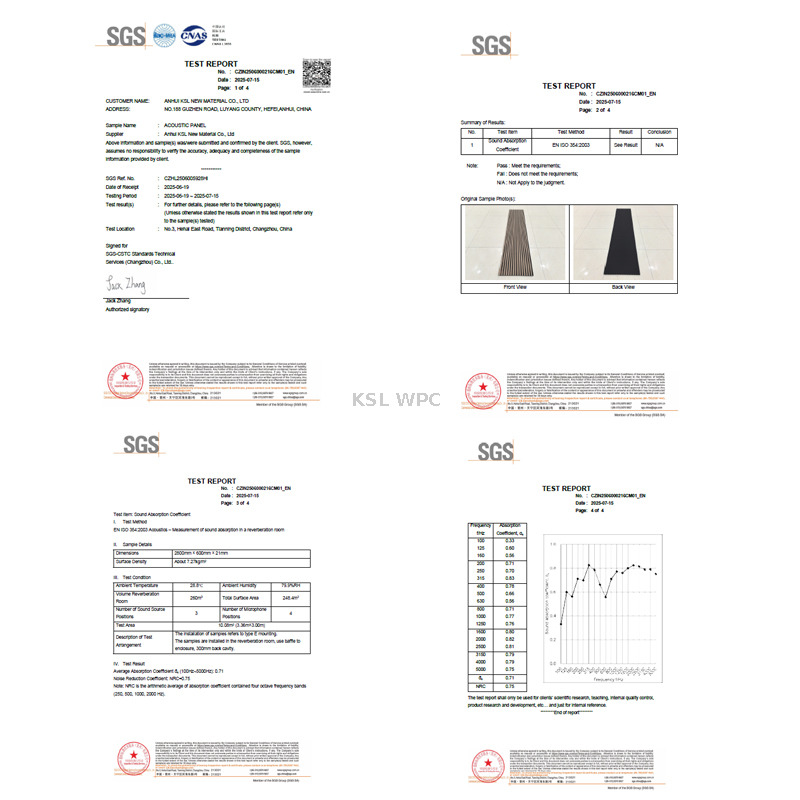 High NRC 0.95 PET acoustic panel fire test report Class A sound absorption material