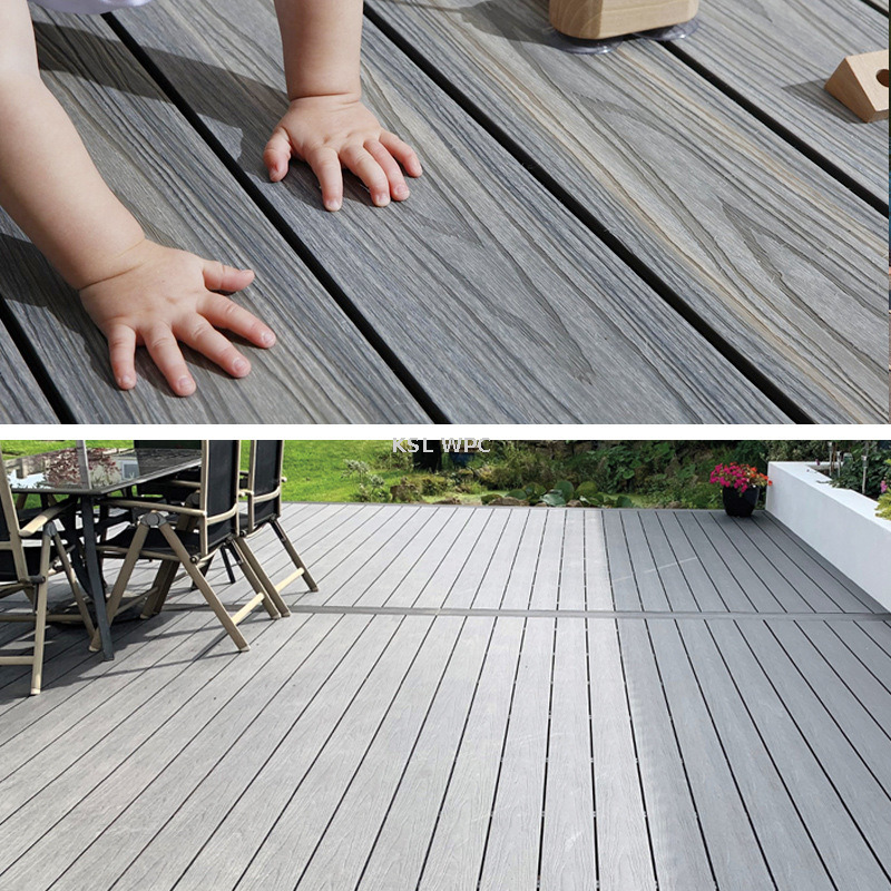 Hollow co-extrusion WPC decking pool surrounding waterproof floor