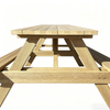 WPC outdoor picnic bench set with table and two benches, waterproof and UV-resistant composite material