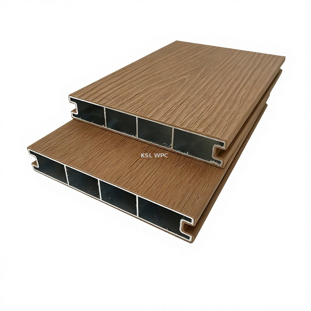 Co-extruded anti-slip WPC decking outdoor composite flooring