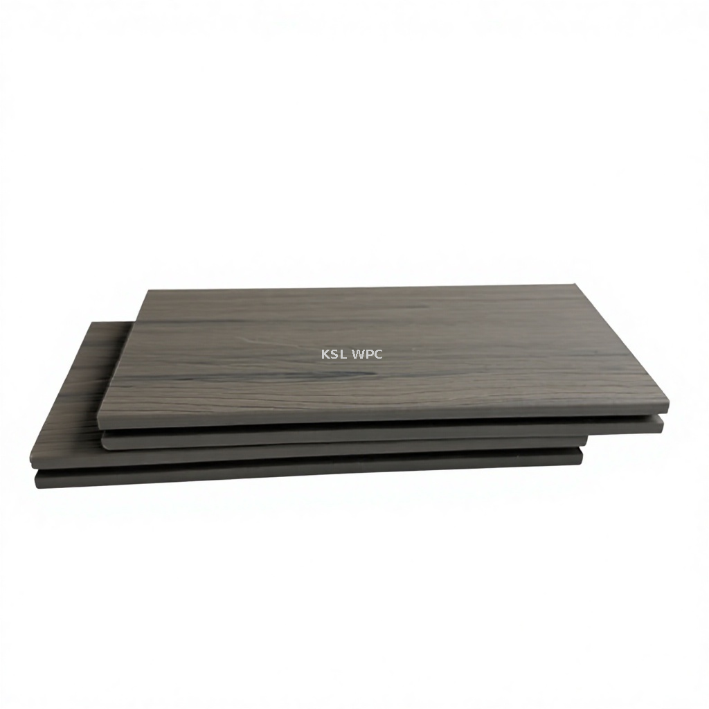 Hollow profile ASA co-extruded WPC deck cross section display