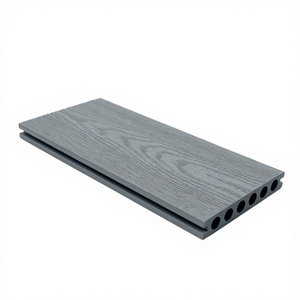 3D Embossed Light Gray WPC Decking Board 140x23mm Hollow