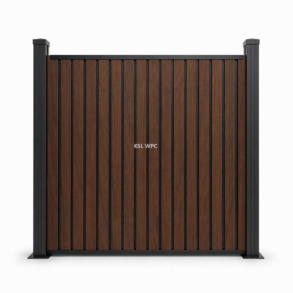 Modular Assembly and Aluminum Post Structure of WPC Composite Fence