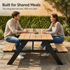 WPC picnic table with benches used as indoor dining and breakout area furniture